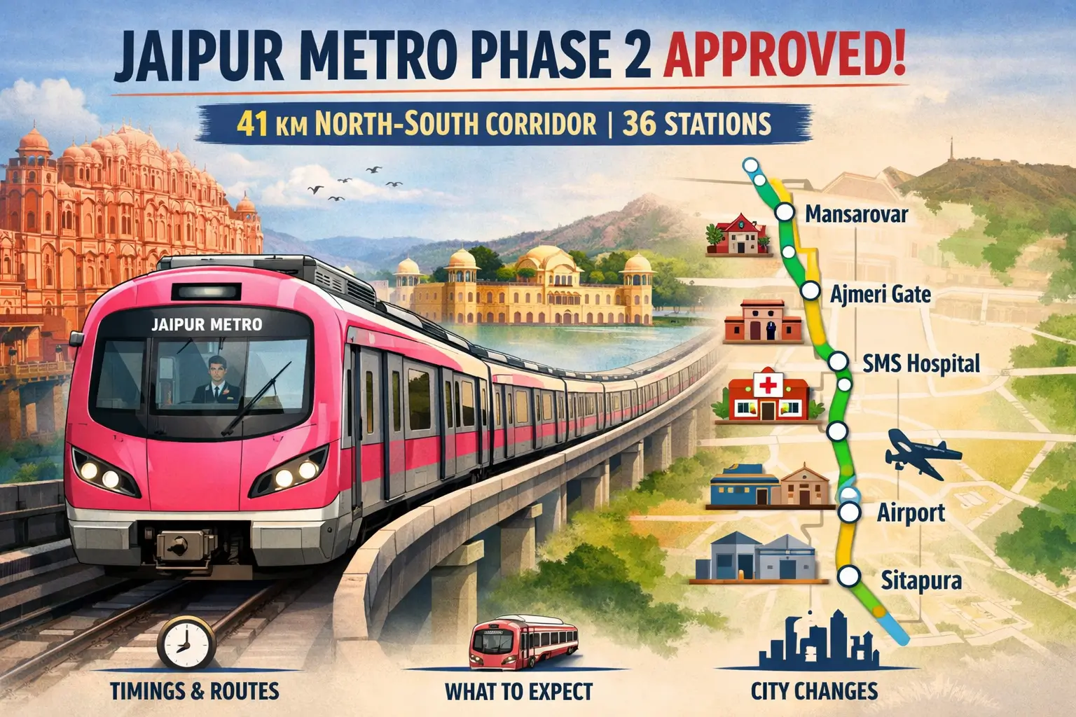 Jaipur Metro Phase 2 Approved: What the 41 km Corridor Means for You
